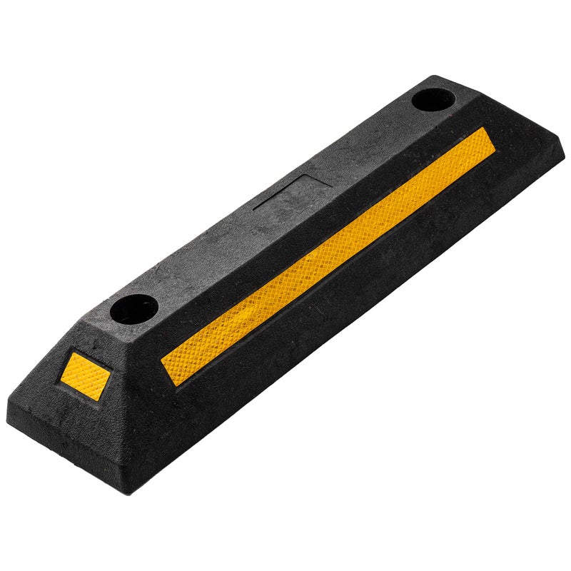 ZONETECH Heavy Duty Rubber Parking Guide - Premium Quality Durable Car Garage Wheel Stopper Professional Grade Park with Reflective Yellow Tape Curb - Image 1